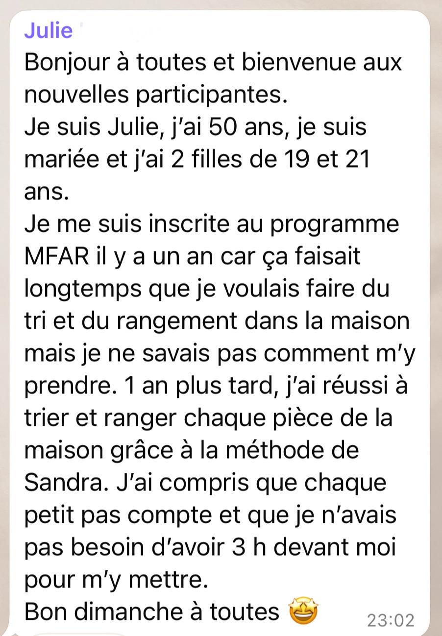 Julie explique les bénéfices du tri  avec MFAR